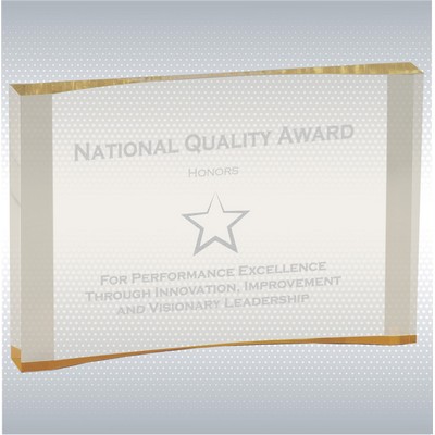 8" x 5 1/2" Gold 1" Thick Acrylic Crescent Award