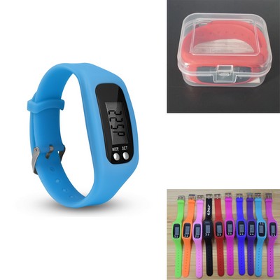 Silicone Pedometer Watch For Jogging