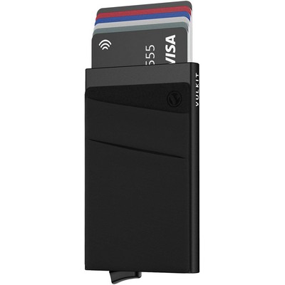 Card Holder with Money Pocket Pop Up Wallet RFID Blocking Slim Metal Bank Card Case Holds 5 Cards