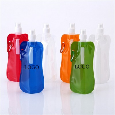 16 Oz. Collapsible Water Bottle with Clip