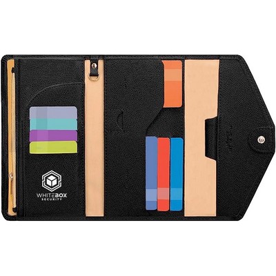 Mulit-purpose Rfid Blocking Passport Holder Travel Wallet Passport and Vaccine Card Holder