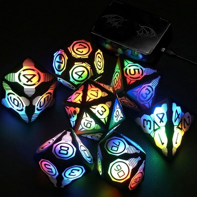 Rechargeable DND Dice with Charging Box for MTG