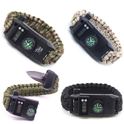 Tactical Survival Bracelet with Digital Watch