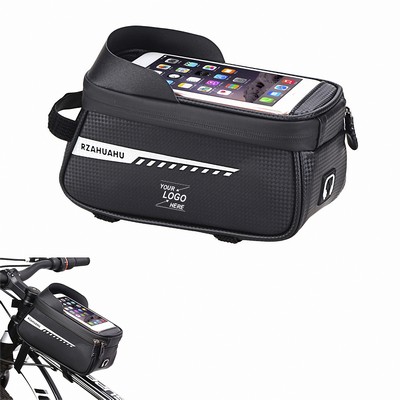 Leather Phone Holder for Bike with Touchscreen Window