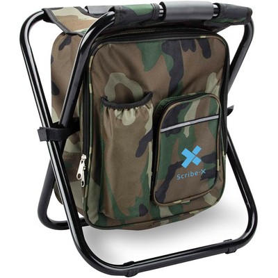 Backpack Stool Cooler Chair Heavy Duty 400 LBS Max Load Portable Lightweight Stool Backpack Folding
