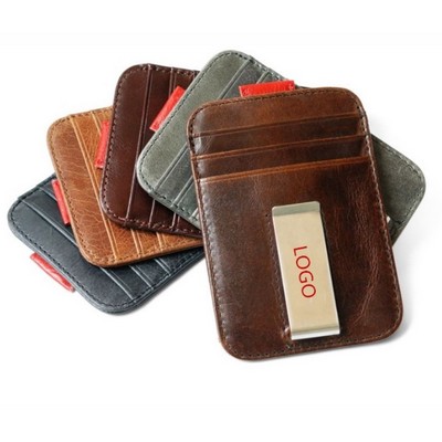 RFID Blocking Leather Card Holder