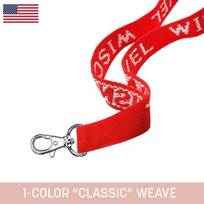1" Woven Lanyard w/ Lobster Claw- "Classic" Weave