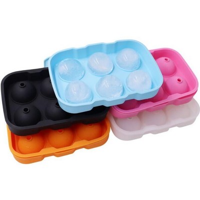 6 Hole Silicone Ice Cube Trays/Round Ice Ball Maker