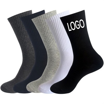 Cotton Jacquard Crew Socks