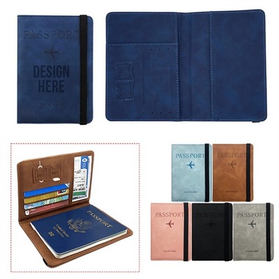 Faux Leather Travel Passport Cover Rfid Blocking