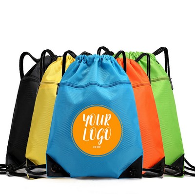 Sport Zipper Drawstring Backpack