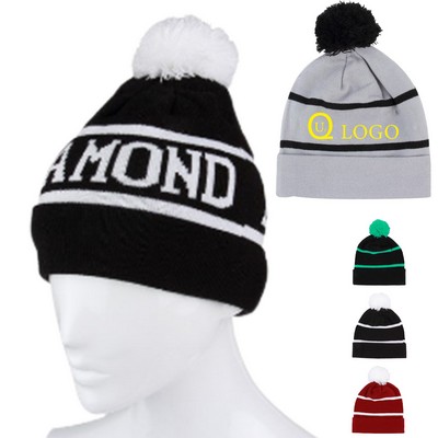 Pom-Pom Knitted Hat