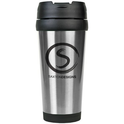 16 oz. Silver Laserable Stainless Steel Travel Mug without Handle