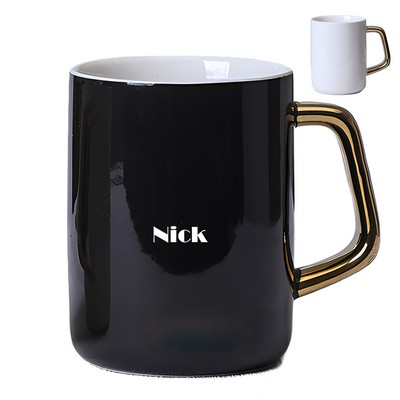 Ceramic Mug with Gold Handle Customized