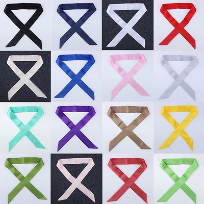 Solid Color Slim Satin Scarf