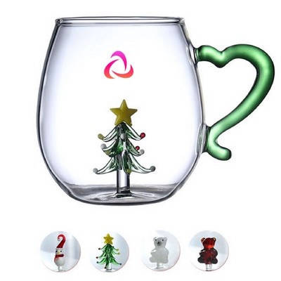 Christmas Glass Coffee Mugs