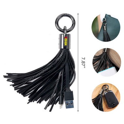 Charger USB Leather Tassel Key Chain