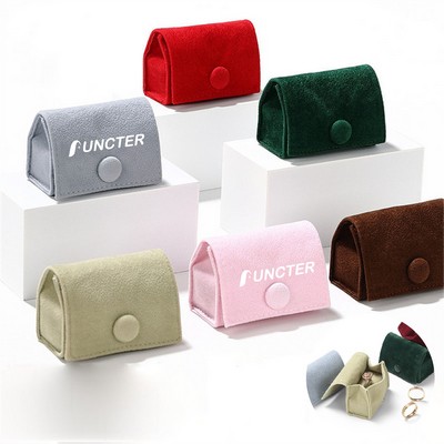 2.4" Velvet Jewelry Case Rings Gift Box Mini Envelope Snap Pouch Boutique Packaging