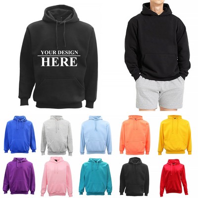 Unisex Adult Men's Basic Plain Hoodie Pullover Sweater Sweatshirt Jumper