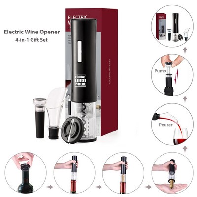 Plastic 4 In 1 Automatic Electric Wine Opener With Foil Cutter