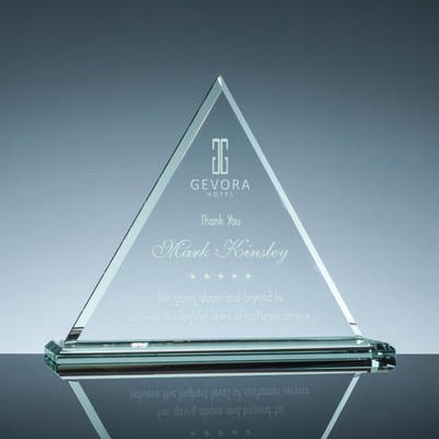 6" Jade Crystal Triangle with Base