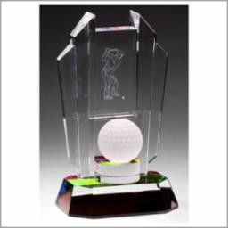 Crystal Golf Trophy - Medium