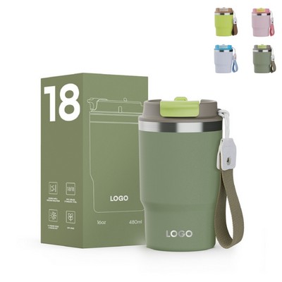 16oz Double Straw Coffee Cup