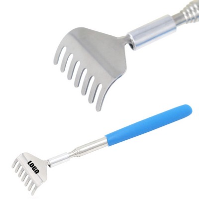 Extendable 6 Teeth Silver Telescope Back Scratcher