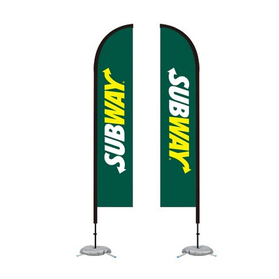 Double-Sided 15' Feather Flag Kit with Cross Base & Water Bag