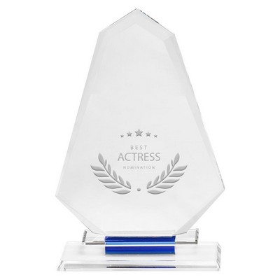 Blue Accent Glass Achievement Trophy