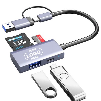 Aluminum 4 in 1 USB 3.0 SD/TF OTG Card Reader