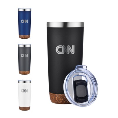 Union Printed - 20 oz Vacuum Tumbler w/ Cork Bottom - Laser Engraved
