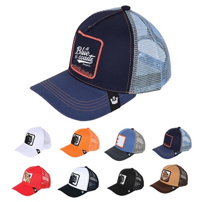 Breathable Cotton Twill Mesh Baseball Cap with Adjustable Snap Closure