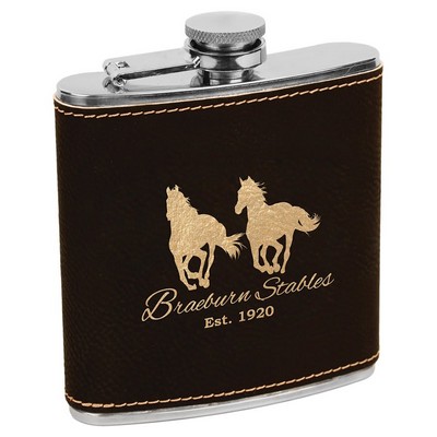 6 oz. Leatherette Stainless Steel Flask