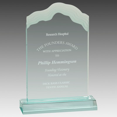 4" x 6" Jade Frosted White Cap Edge Acrylic with 5" Base