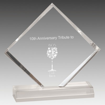 5" x 5" Clear Diamond Jewel Beveled Acrylic Blank