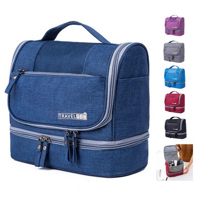 Dual-Tier Hanging Cosmetic Organizer for Travel