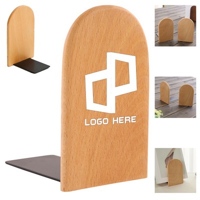 Large Wooden Bookend With Round Top