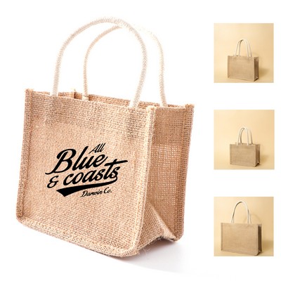 Natural Linen Jute Reusable Tote Bag