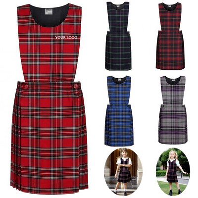 Girls Uniform Plaid Jumper