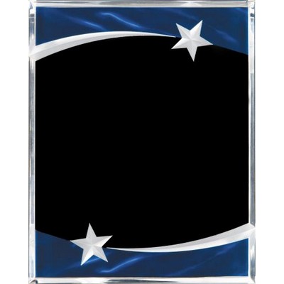 9" x 12" Crystal Edge Acrylic Plaque with blue marble accents