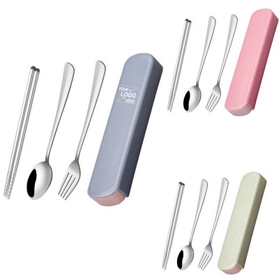 Compact Stainless Steel Travel Cutlery Set.