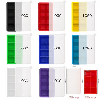 8-Slot Square Silicone Ice Cube Tray