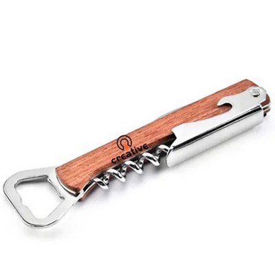 Multi-Wooden Corkscrew Wine Bottle Opener Tool