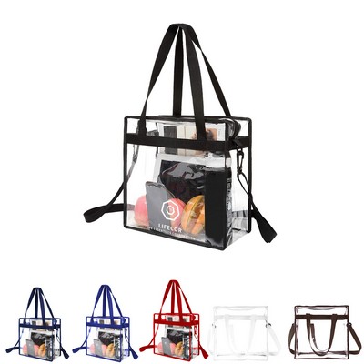 PVC Crossbody Transparent Shoulder Bag with Zip Closure
