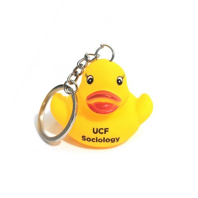 Squeaky Rubber Duck Keychain with Fun Sound Effect