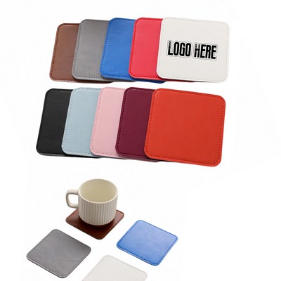 Square PU Leather Coasters
