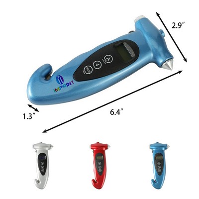 Emergency Tool with Tire Pressure Gauge