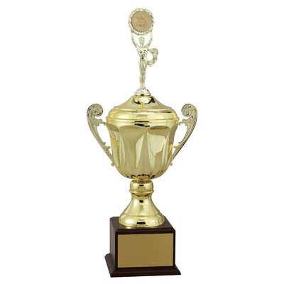 25" Silver Cup with Lid on Base