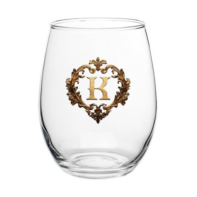 QUICK SHIP USA PRINTED Premium Large 9 oz Stemless Gift Wine Glass